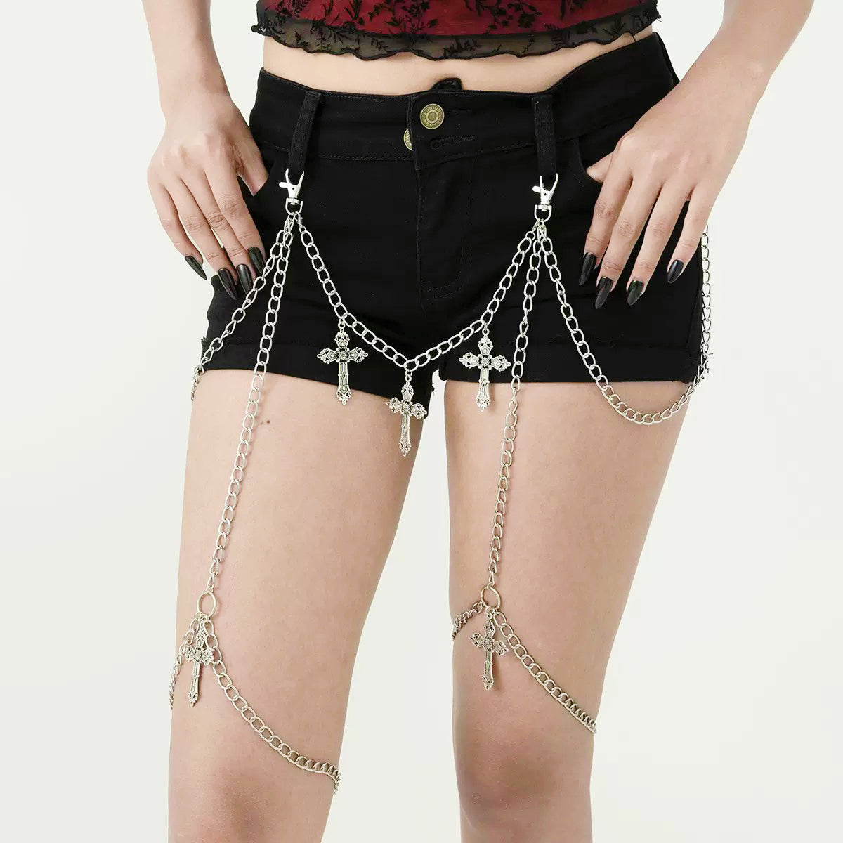 Cross Charm Leg Chain (1PC)