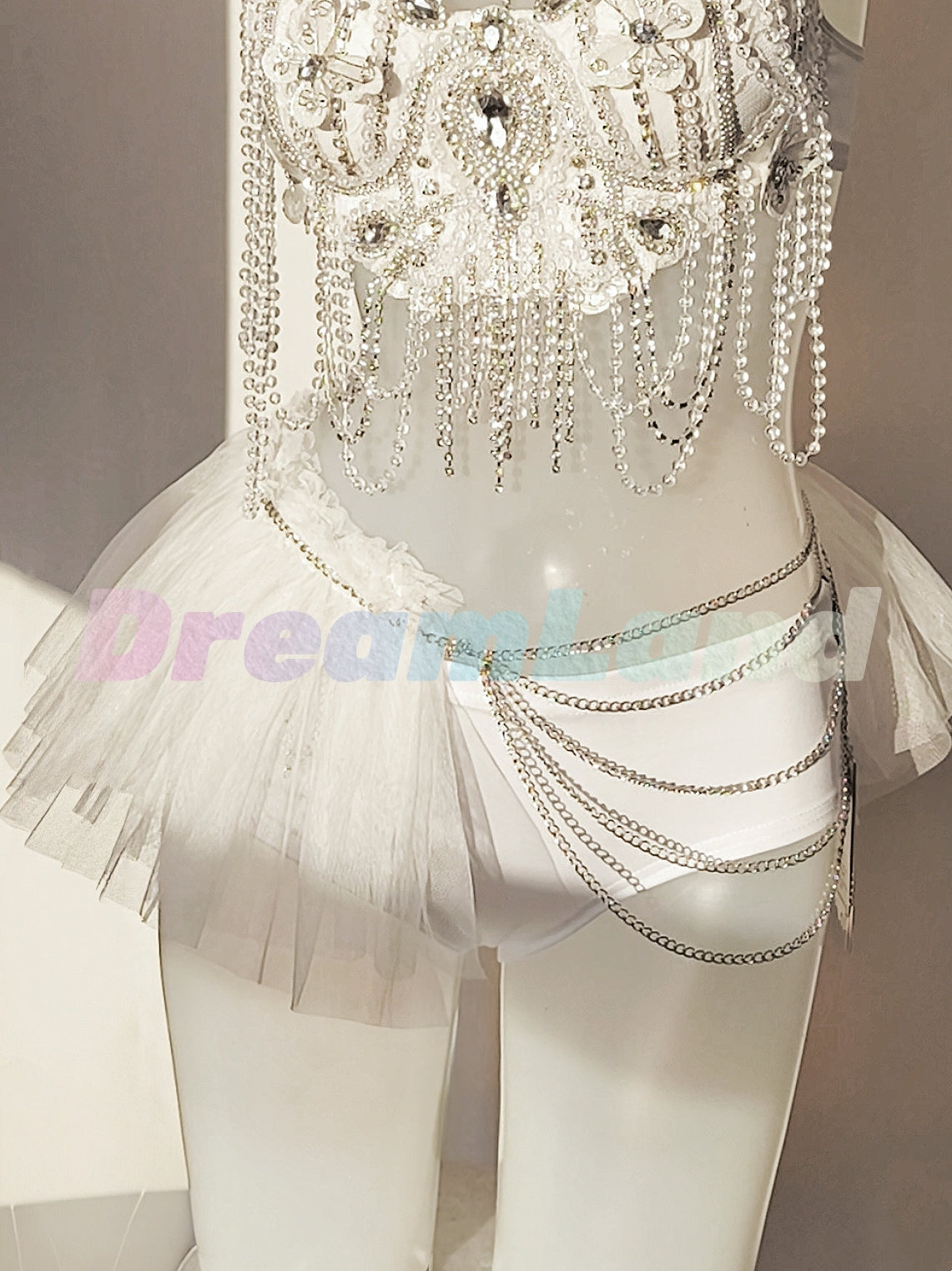 Chain Tulle Mini Skirt (3Colors)