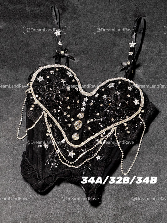 SALE 07-AQUA FAIRY TOP BLACK