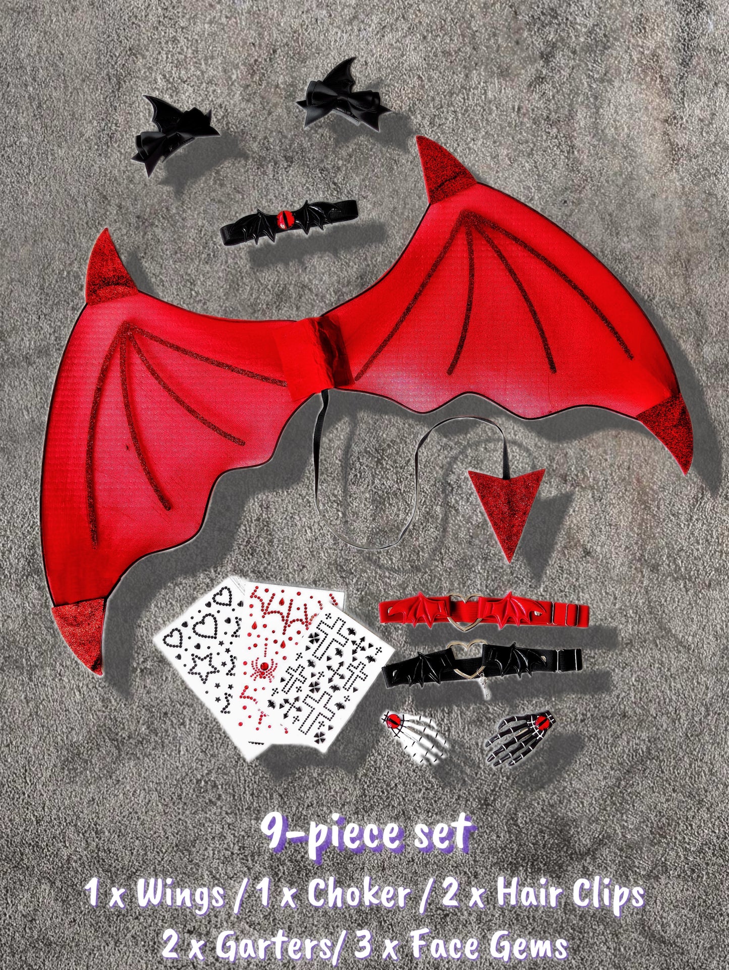 Little Devil Wing Set (9PCS, 3Colors)