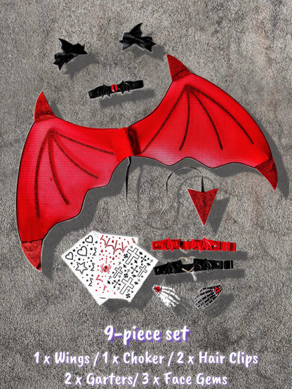 Little Devil Wing Set (9PCS, 3Colors)