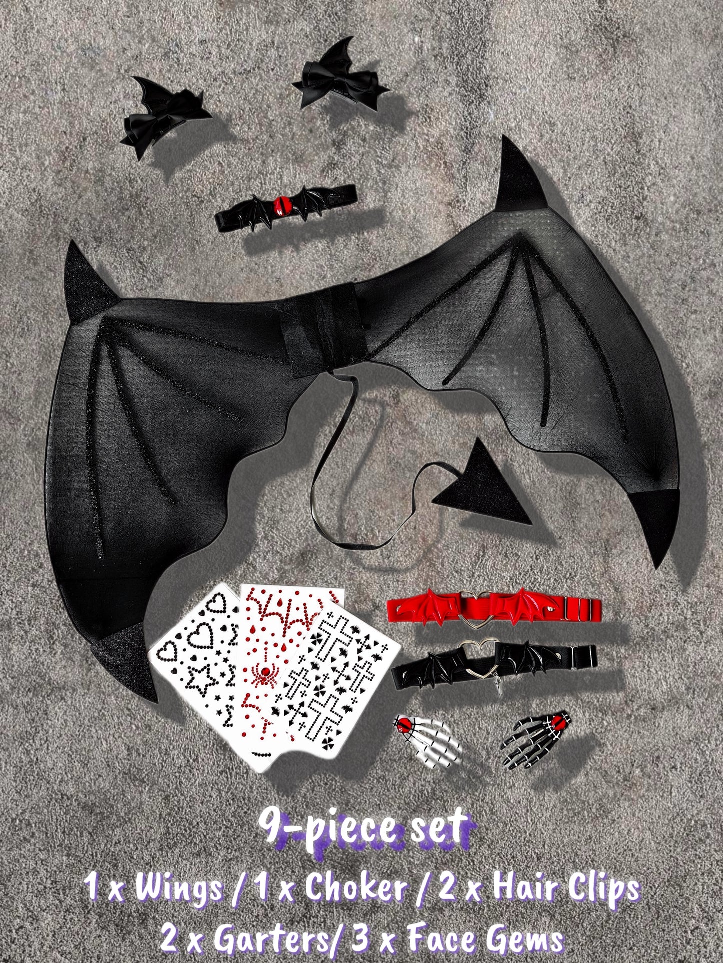 Little Devil Wing Set (9PCS, 3Colors)